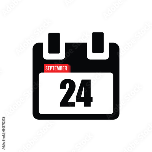 new calendar, calendar isolated on white, desktop calendar, 24 september icon with white background