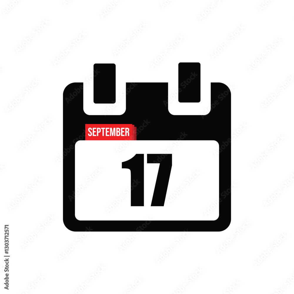 new calendar, calendar isolated on white, desktop calendar, 17 september icon with white background new calendar, calendar isolated on white, desktop calendar, 17 september icon with white background