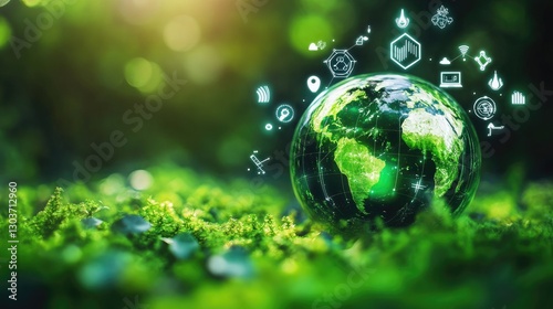 Global Sustainability Technology Green Earth Environment Eco Friendly Innovation Digital Transformation