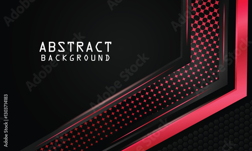 Modern futuristic geometry dark abstract with dark red overlap design