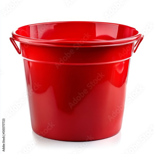 red bucket isolated on white background