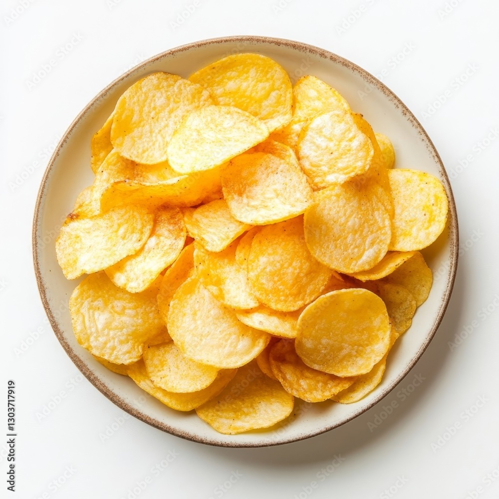 chips in a plate isolated on white background chips in a plate isolated on white background