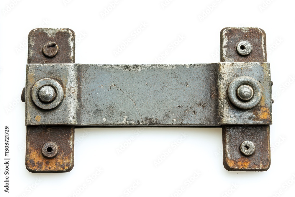 Rusty metal latch on a white background revealing years of wear and use in industrial settings isolated on transparent background Rusty metal latch on a white background revealing years of wear and use in industrial settings isolated on transparent background