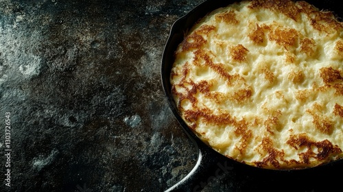 Wallpaper Mural Cast-iron skillet filled with bubbling homemade lasagna, layers of cheese and sauce visible Torontodigital.ca