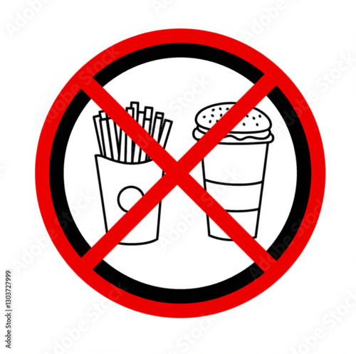 No eating vector sign
