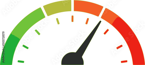 Measuring gauge vector cartoon, meter scale icon
