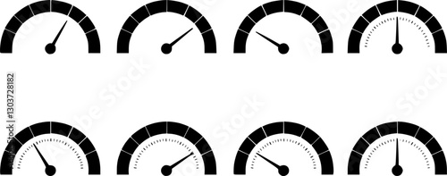 Measuring gauge vector cartoon, meter scale icon
