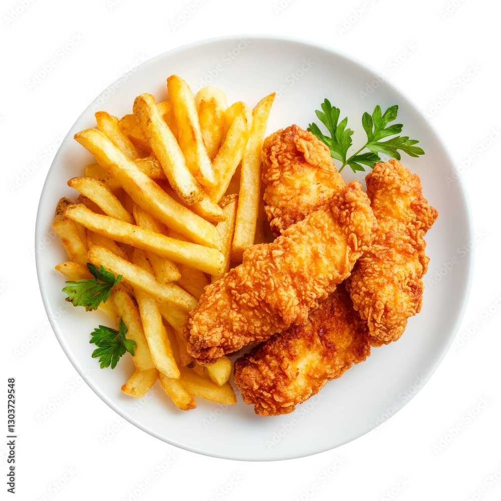 chicken nuggets with french fries chicken nuggets with french fries