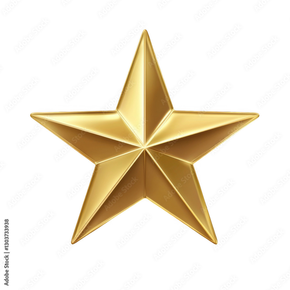 Fototapeta premium A simple star-shaped spark, with sharp edges and light reflections on a white background.