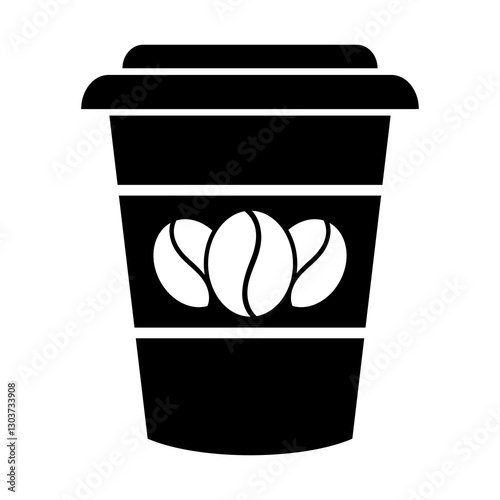 Coffee cup silhouette vector icon,minimalist and modern concept icon,isolated on white background,can be for logo or coffee icon