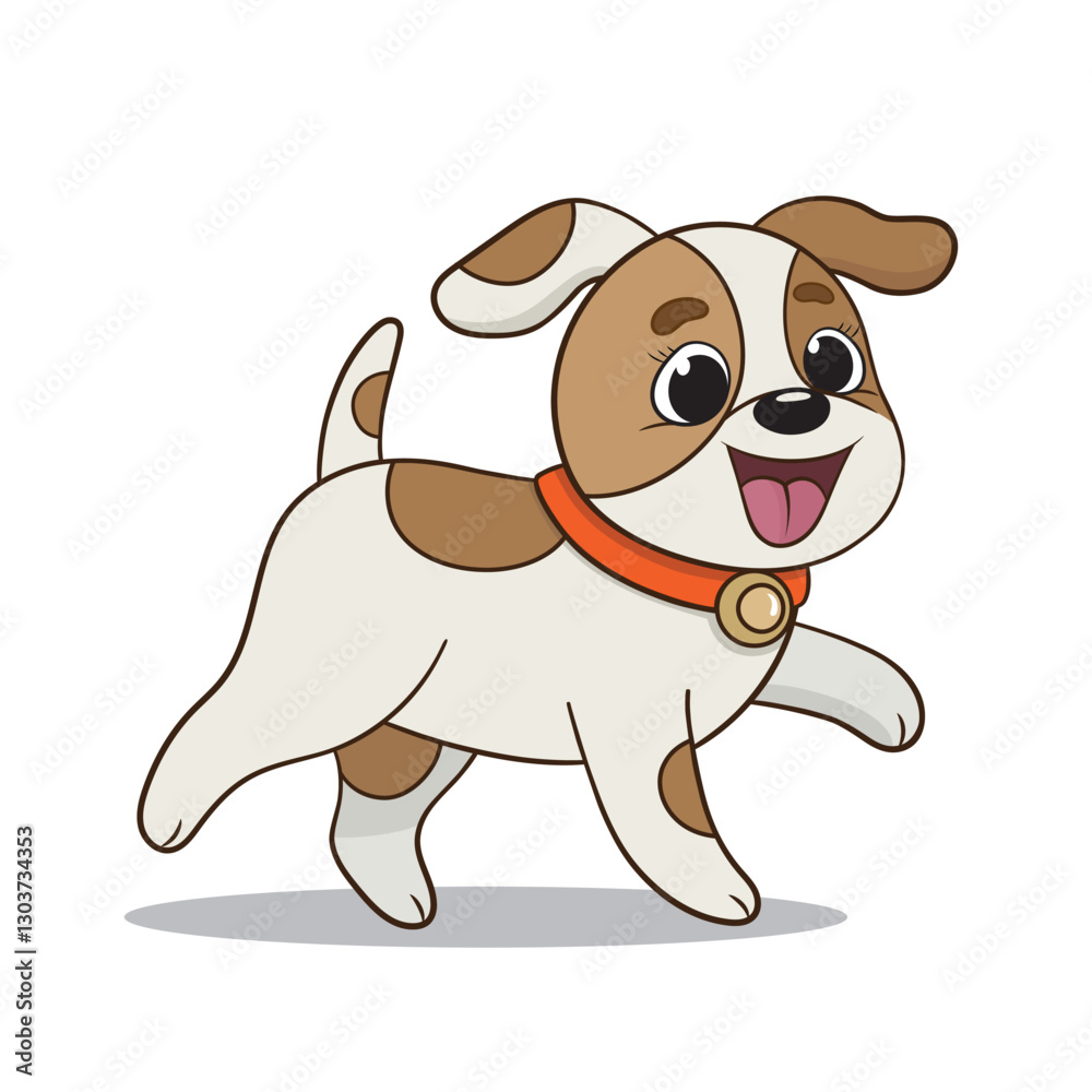 This is a delightful pixel art drawing showcasing a brown and white dog energetically running through the scene with great enthusiasm This is a delightful pixel art drawing showcasing a brown and white dog energetically running through the scene with great enthusiasm