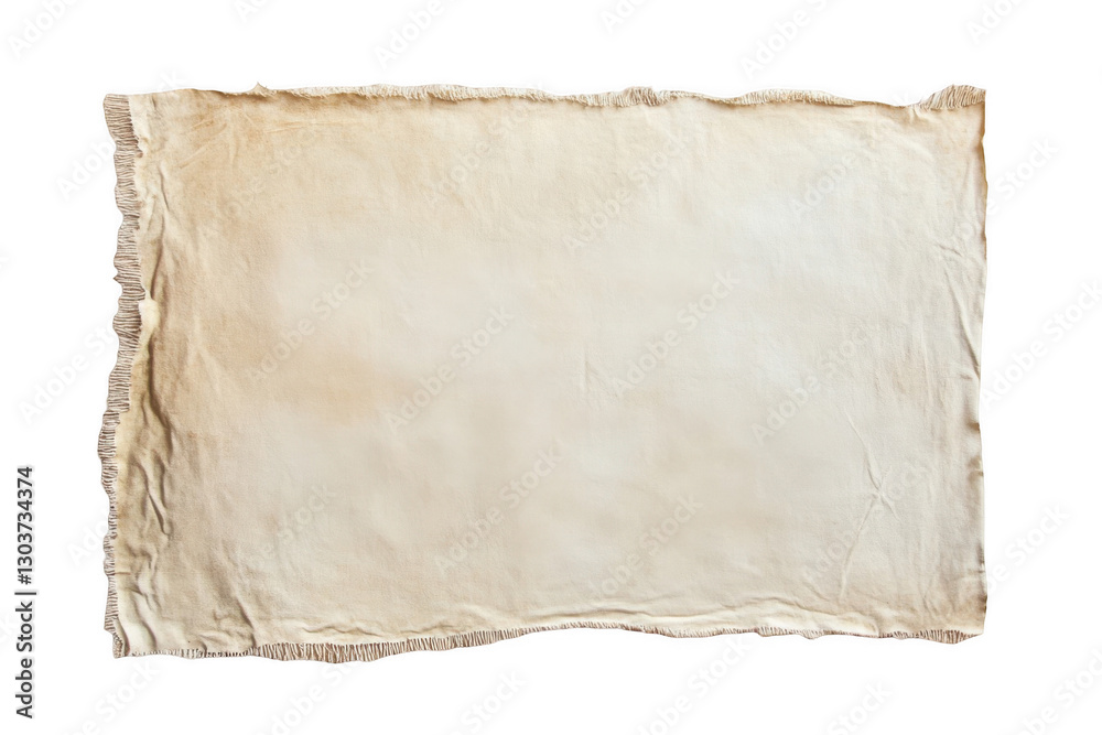 Fototapeta premium A blank, vintage-style paper with a torn edge on a white background