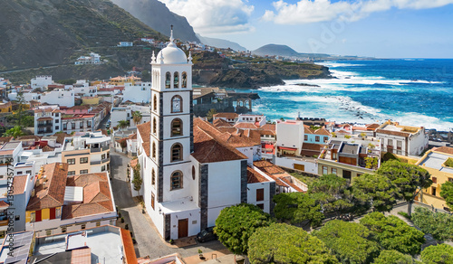 Photos Aerial view of the Parish church of Santa Ana in Garachico, a small town on the