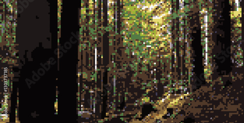 Dense forest pixel art