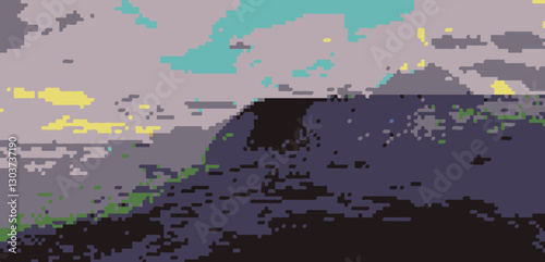 Wavy ocean pixel art