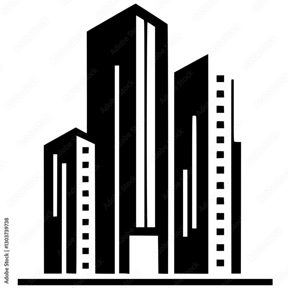 Building miniature logo silhouette Building miniature logo silhouette