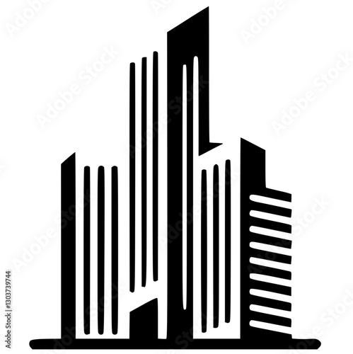 Building miniature logo silhouette