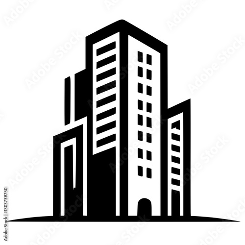 Building miniature logo silhouette