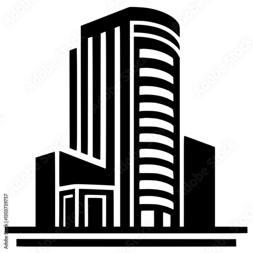 Building miniature logo silhouette