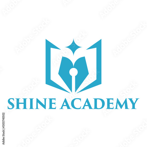 shine academy flat minimalist logo design