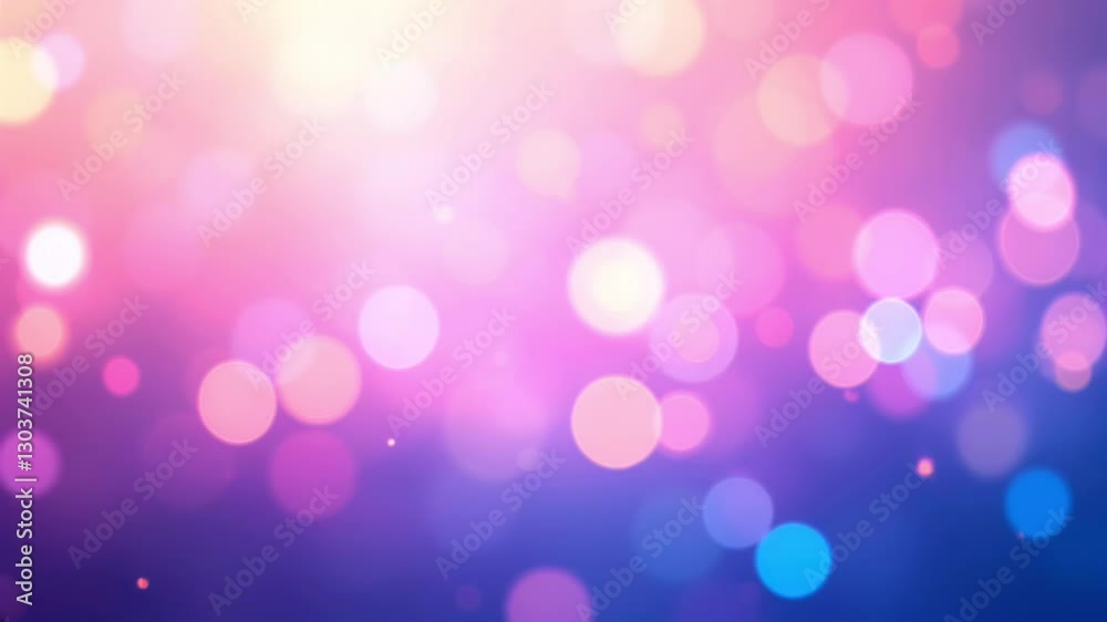 Vibrant purple and pink bokeh lights background with soft glow