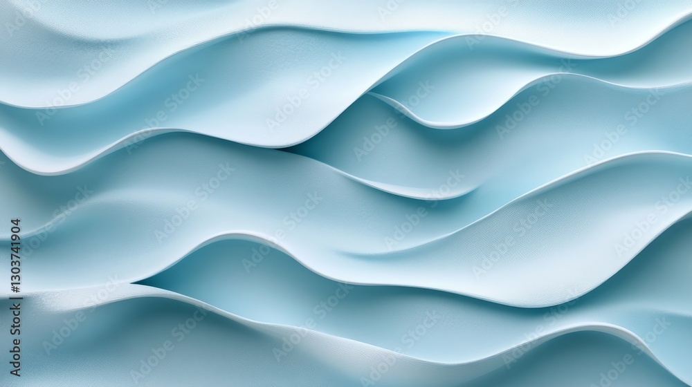 Obraz premium Abstract blue flowing wave forms in a digitally created artwork