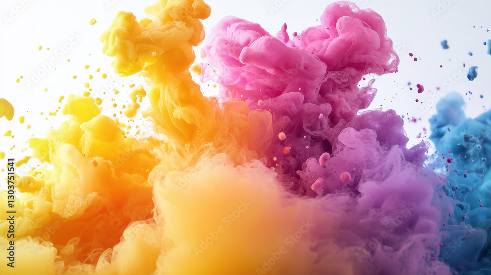 Fototapeta premium Colorful ink dispersing in water creates captivating visual display