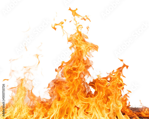 Fire flame on transparent background. Generated with AI