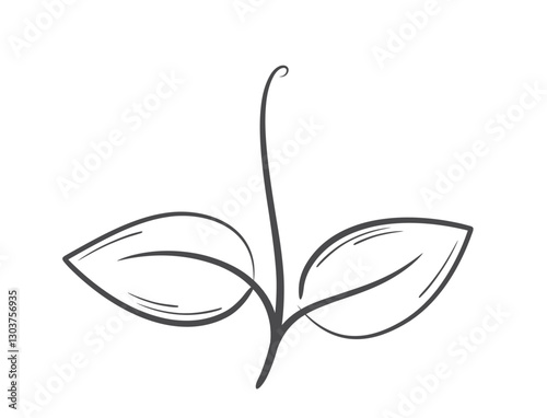 Sprouted plant line illustration. Spring, planting and nature design element. Isolated vector image