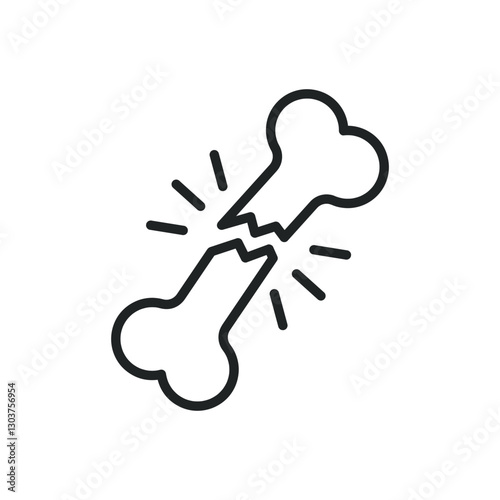 Fracture thin line icons. Editable stroke and Perfect pixel on transparent background