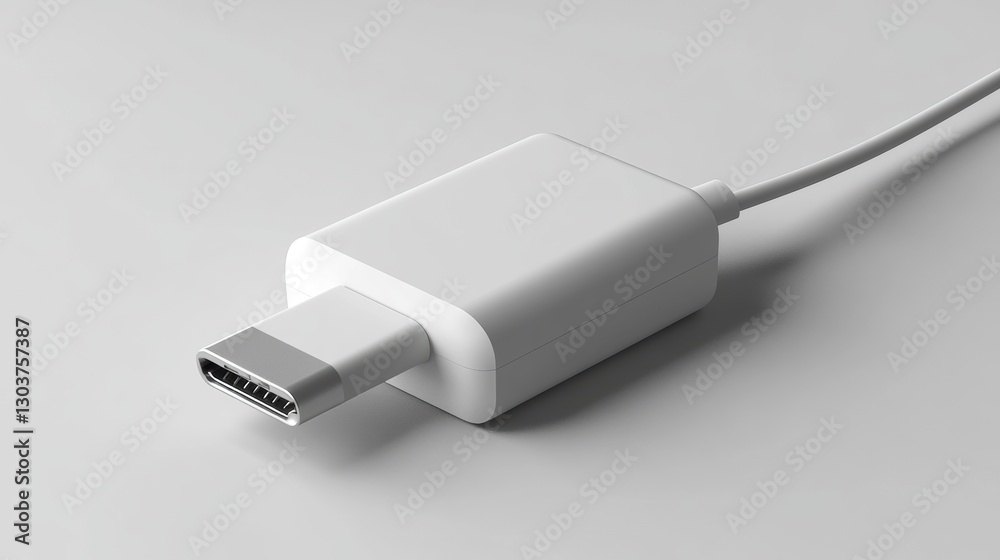 Sleek usb-c adapter for fast charging in modern workspaces - close-up view Sleek usb-c adapter for fast charging in modern workspaces - close-up view