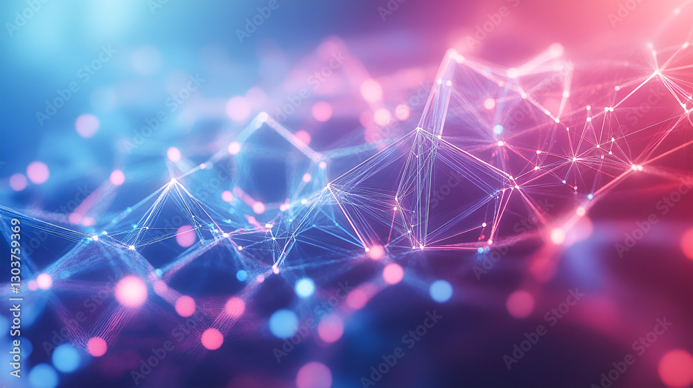 Pink and Blue Network Connections Abstract Digital Art Futuristic Technology Pink and Blue Network Connections Abstract Digital Art Futuristic Technology
