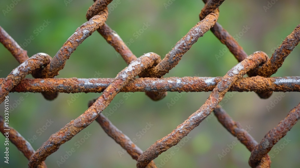 Rusty Chain Link Fence Close-up: A Study in Corrosion and Texture Rusty Chain Link Fence Close-up: A Study in Corrosion and Texture