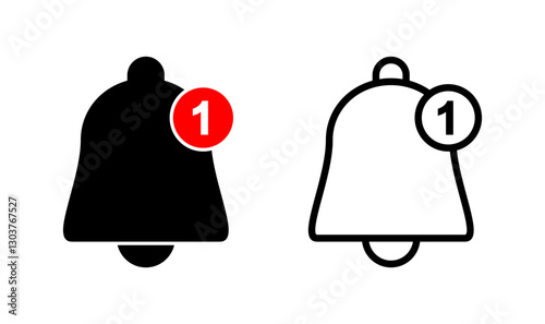 Bell icon logo design. Notification sign and symbol for web site design