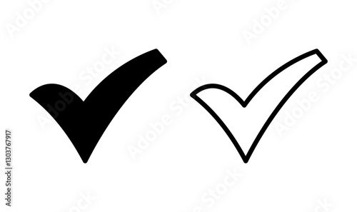 Check mark icon logo design. Tick mark sign and symbol