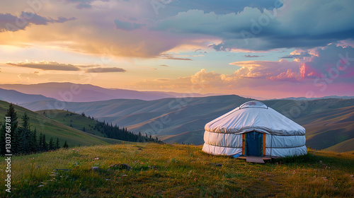 sunset in the mountains