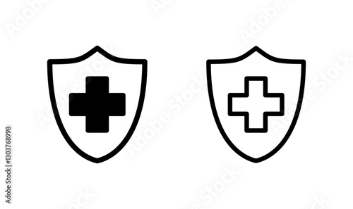 Health insurance icon logo design. Insurance health document sign and symbol