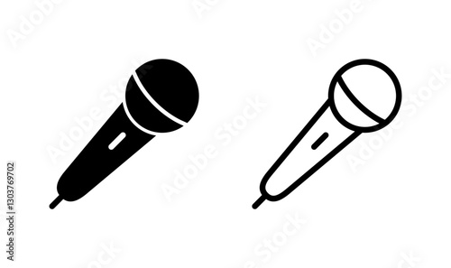 Microphone icon logo design. karaoke sign and symbol