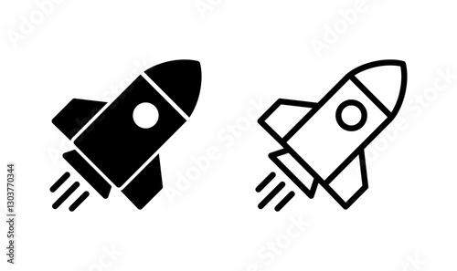 Rocket icon logo design. Startup sign and symbol. rocket launcher icon