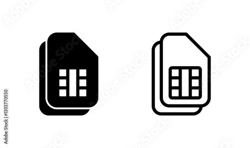 Sim card icon logo design. dual sim card sign and symbol
