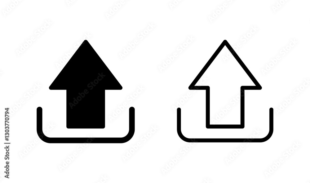 Upload icon logo design. load data sign and symbol