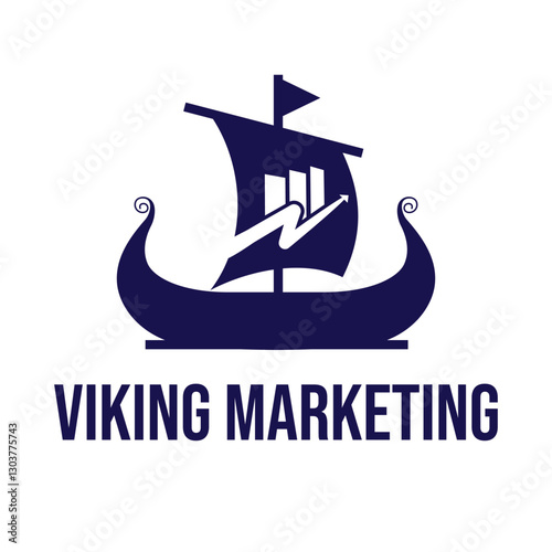 viking marketing flat minimalist logo design