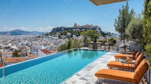 Infinity Pool with Acropolis View in Athens, Greece