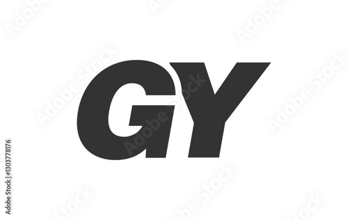 GY Techno Editable Font Logo For Corporate Branding. Bold, Futuristic Design With Unique Typographic Ideas. Minimal Custom Type And Dynamic Letter