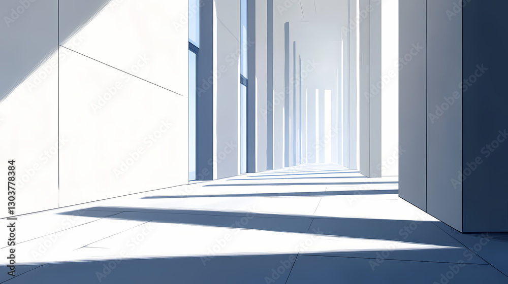 Obraz premium sleek contemporary white building
