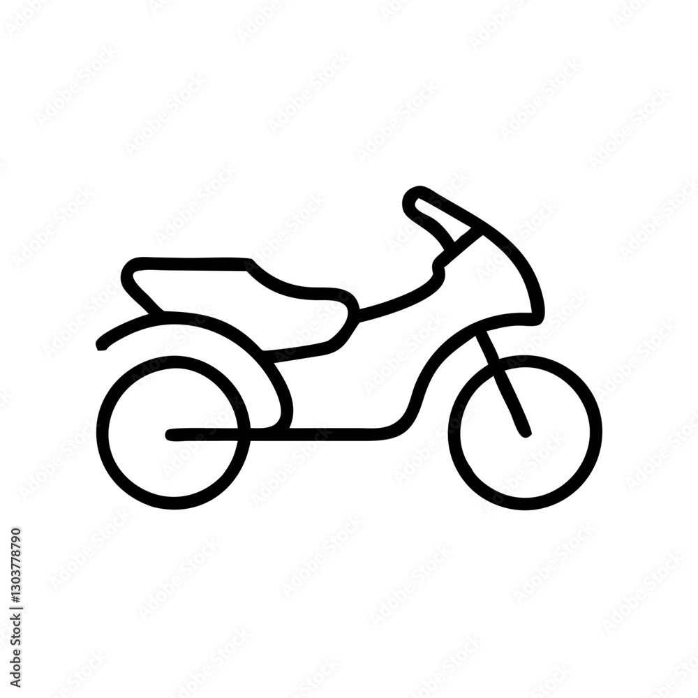 Motorcycle outline design in black Motorcycle outline design in black