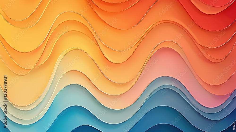 Fototapeta premium Elevate your space with this soothing pastel wave design, perfect for a serene atmosphere in any room.