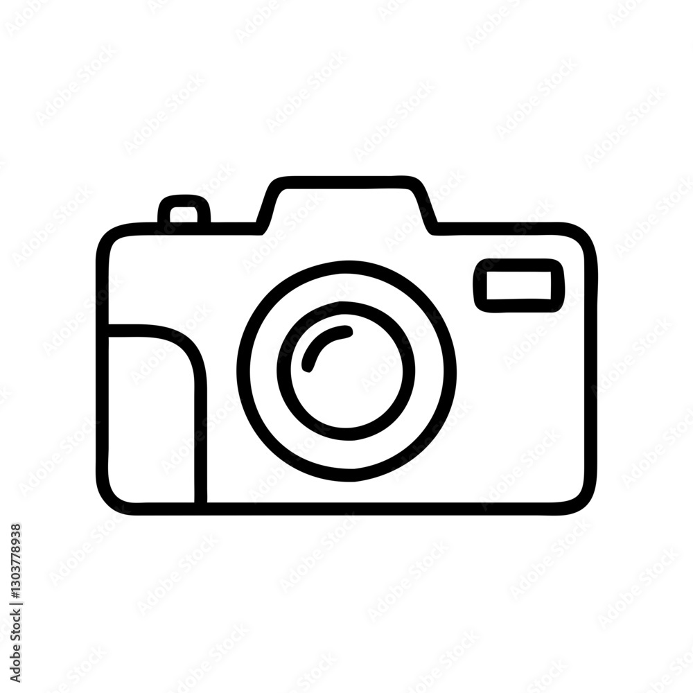 Camera illustration in minimal line style for travel photography Camera illustration in minimal line style for travel photography