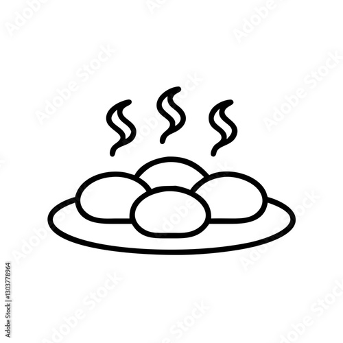 Hot Springs Dumplings Steaming on a Plate  
