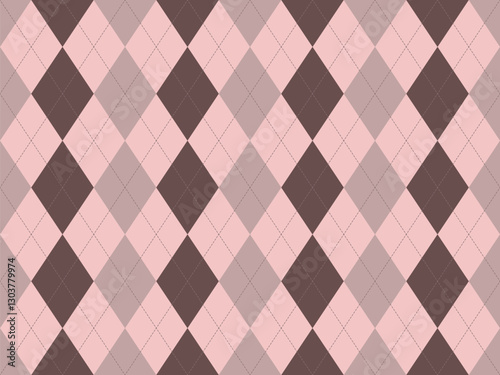 Elegant pink and brown argyle diamond pattern.  Perfect for backgrounds, textiles, fashion, and website design.  Subtle yet stylish, this classic geometric design offers a touch of sophistication.